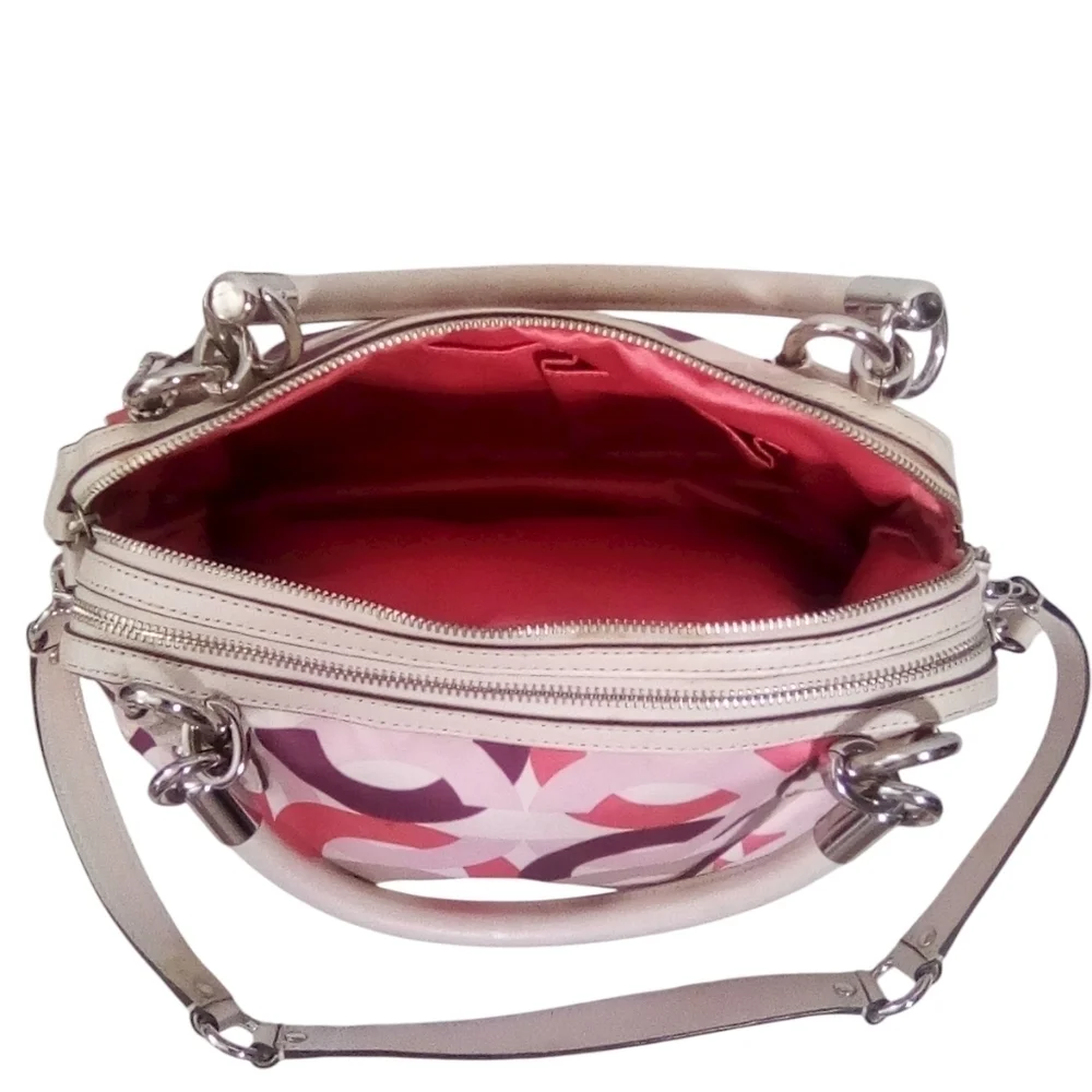 Coach Signature Scribble Print Crossbody Satchel – Multicolor Sateen & Leather